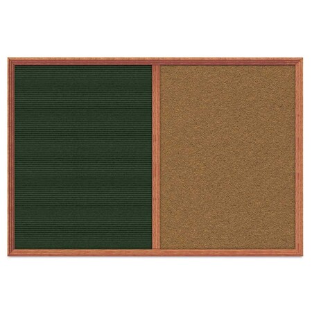 United Visual Products Enclosed Corkboard, 1 Door, 60"x36", 4" Fra UV3424-WHITE-CORK
